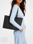 Michael Kors Jet Set Medium Logo Pocket Tote Bag - Black