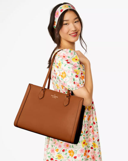 KATE SPADE Madison Saffiano East West Leather Large Laptop Tote - Cavern Clay