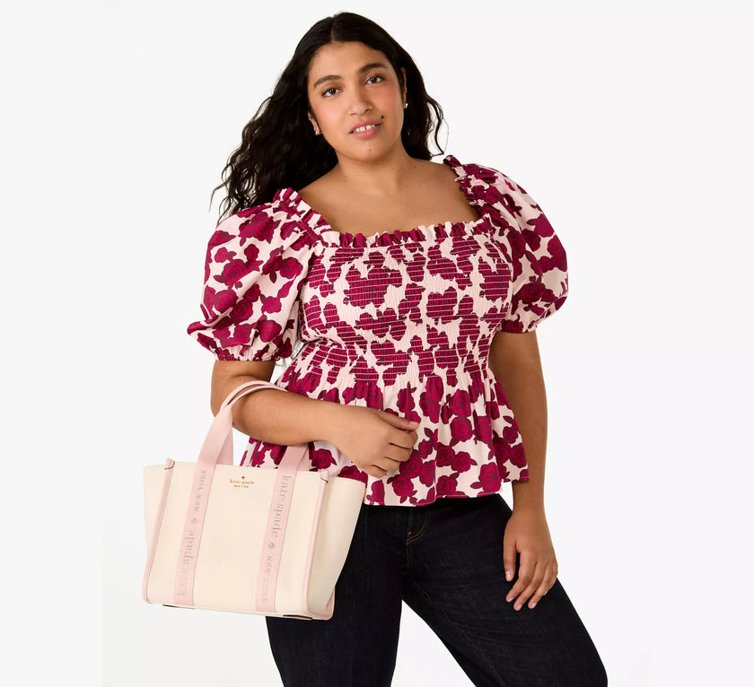 KATE SPADE  Kip Canvas Small Tote - Rose Smoke Multi