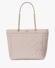 KATE SPADE Spade Flower Quilted Fabric XL Tote - Cozy Grey