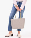 KATE SPADE Spade Flower Quilted Fabric XL Tote - Cozy Grey