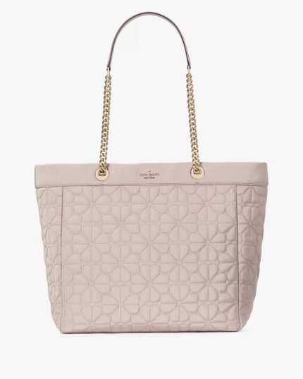 KATE SPADE Spade Flower Quilted Fabric XL Tote - Cozy Grey