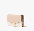 KATE SPADE Phoebe Colorblock Refined Grain Leather Turnlock Wallet On A Chain  - Toasted Hazelnut Multi