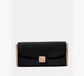 KATE SPADE Phoebe Refined Grain Leather Turnlock Wallet On A Chain - Black