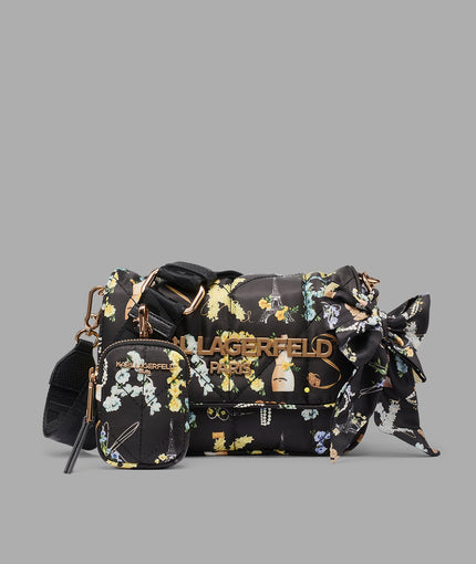 KARL LAGERFELD Voyage Logo Crossbody With Bow - Black Multi