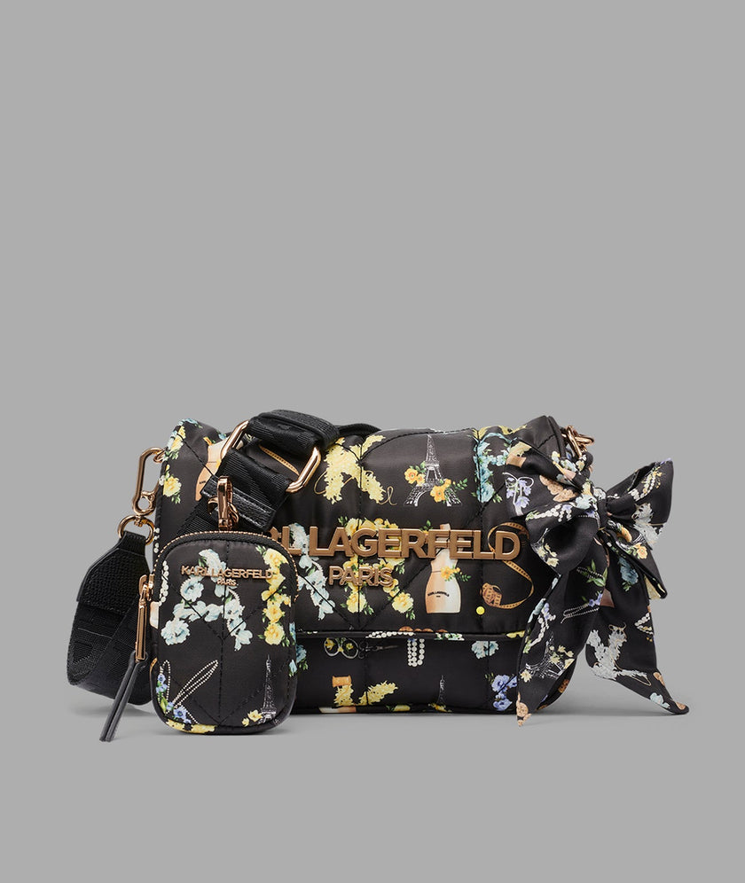 KARL LAGERFELD Voyage Logo Crossbody With Bow - Black Multi