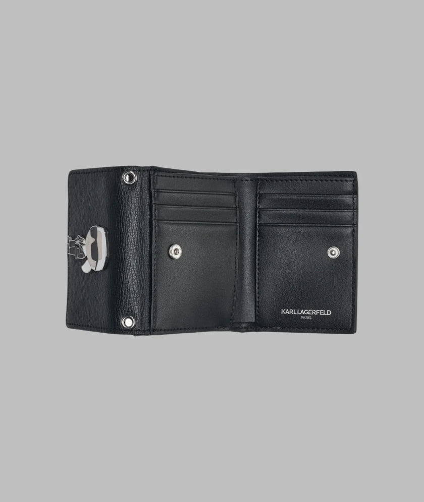 KARL LAGERFELD Small Wallet On Chain - Black