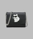 KARL LAGERFELD Small Wallet On Chain - Black - CHOUPETTE