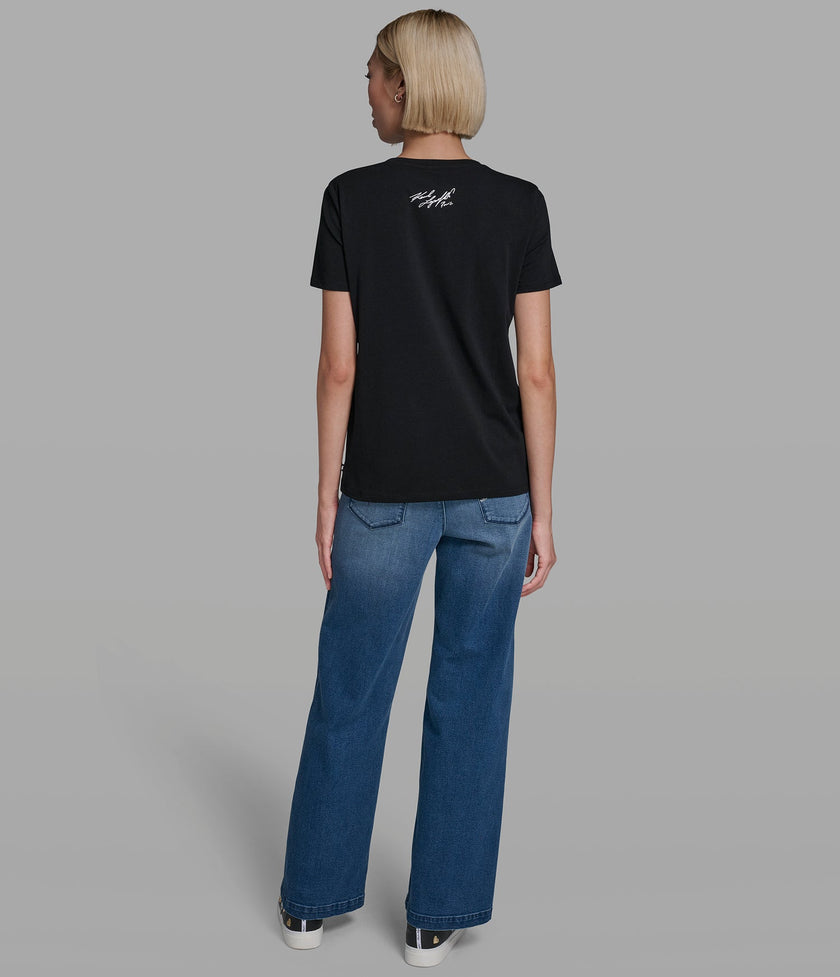 KARL LAGERFELD Cotton Jersey Karl Et Choupette Mannequin Tee