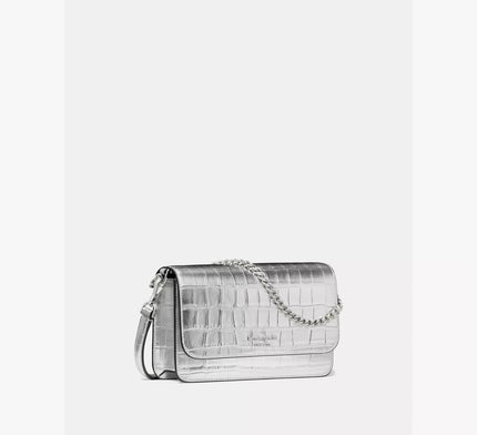 KATE SPADE Phoebe Colorblock Refined Grain Leather Turnlock Wallet On A Chain - Toasted Hazelnut Multi