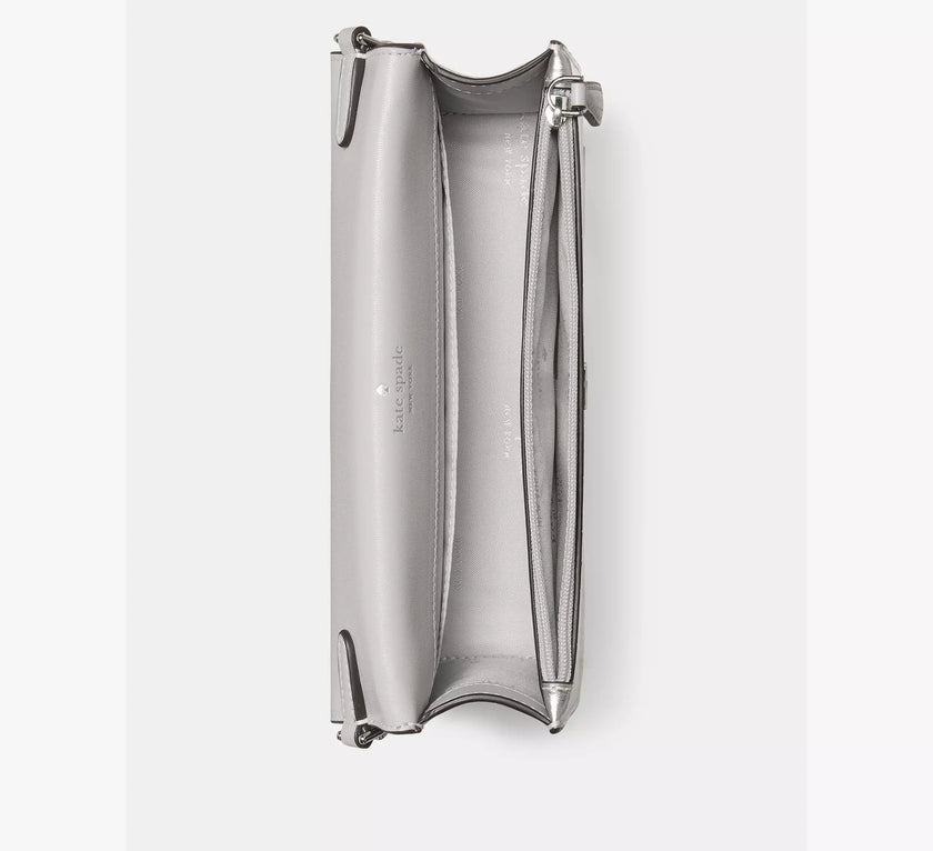 KATE SPADE Phoebe Colorblock Refined Grain Leather Turnlock Wallet On A Chain - Toasted Hazelnut Multi