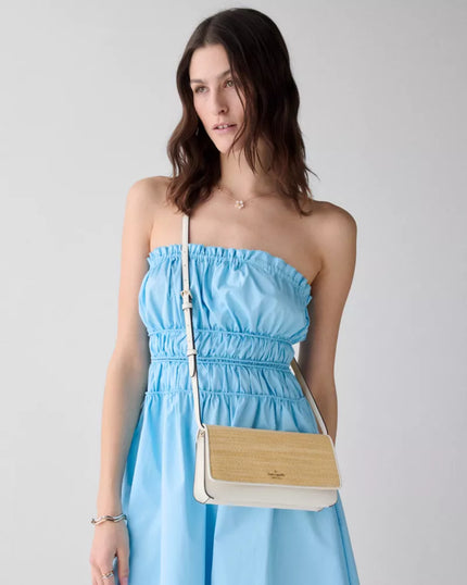 KATE SPADE Ivy Straw Crossbody Bag - Natural Multi