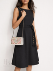KARL LAGERFELD Kosette Chevron Raffia Shoulder Bag