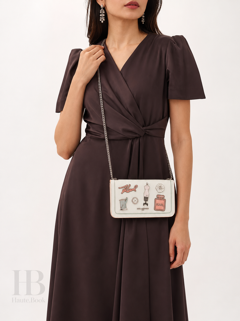KARL LAGERFELD Kosette Karl Shoulder Bag With Oversized Fashion Pins