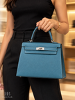 [Brand New] HERMÈS Kelly 25 Bleu Jean Epsom PHW