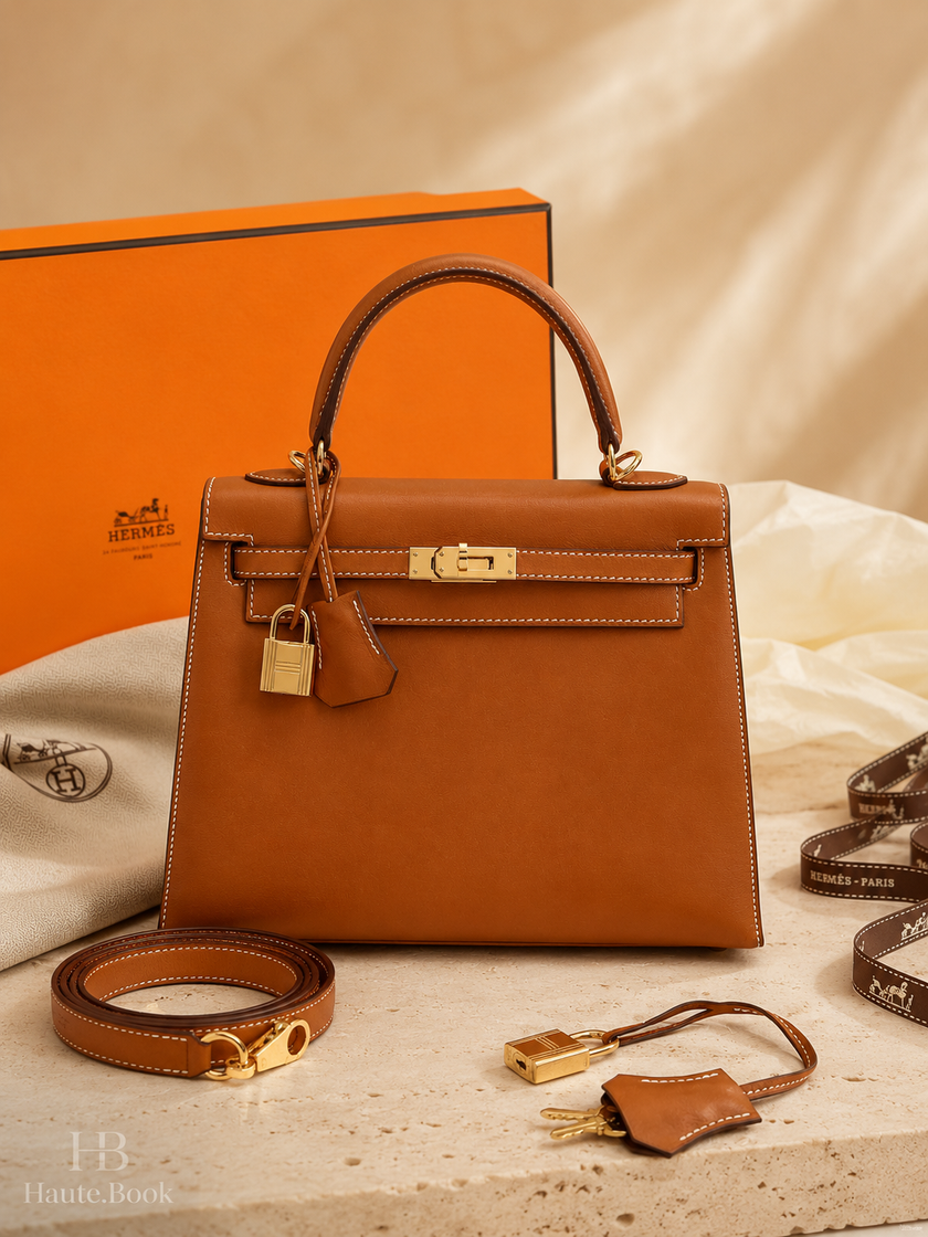 HERMES Kelly 25 Smooth Barenia