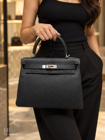 [Mint Condition] HERMES Kelly 28 Black Togo PHW