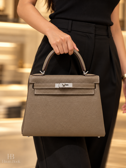 [Mint  Condition] HERMÈS Kelly 28 Etoupe PHW