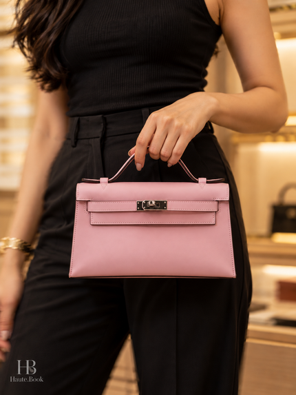 [Brand New] HERMÈS Kelly Pochette Rose Sakura Swift PHW