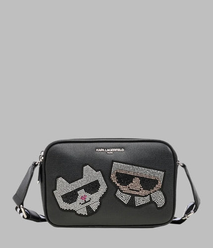KARL LAGERFELD Maybelle Rhinestone Duo Camera Crossbody Bag