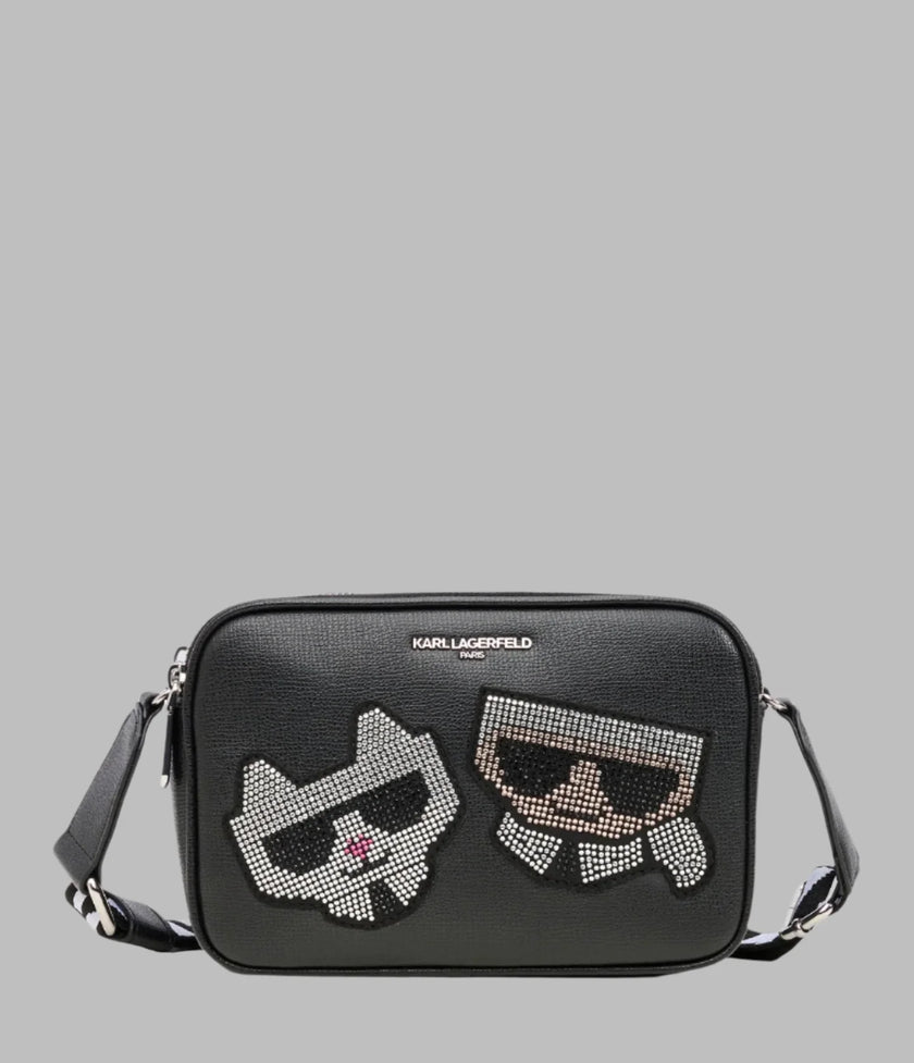 KARL LAGERFELD Maybelle Rhinestone Duo Camera Crossbody Bag