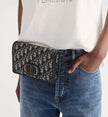 [At India] DIOR 30 Montaigne Blue Oblique Jacquard 2-in-1 Pouch