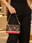 LOUIS VUITTON Monogram Mini Pochette Accessoires Gold Buckle Handbag