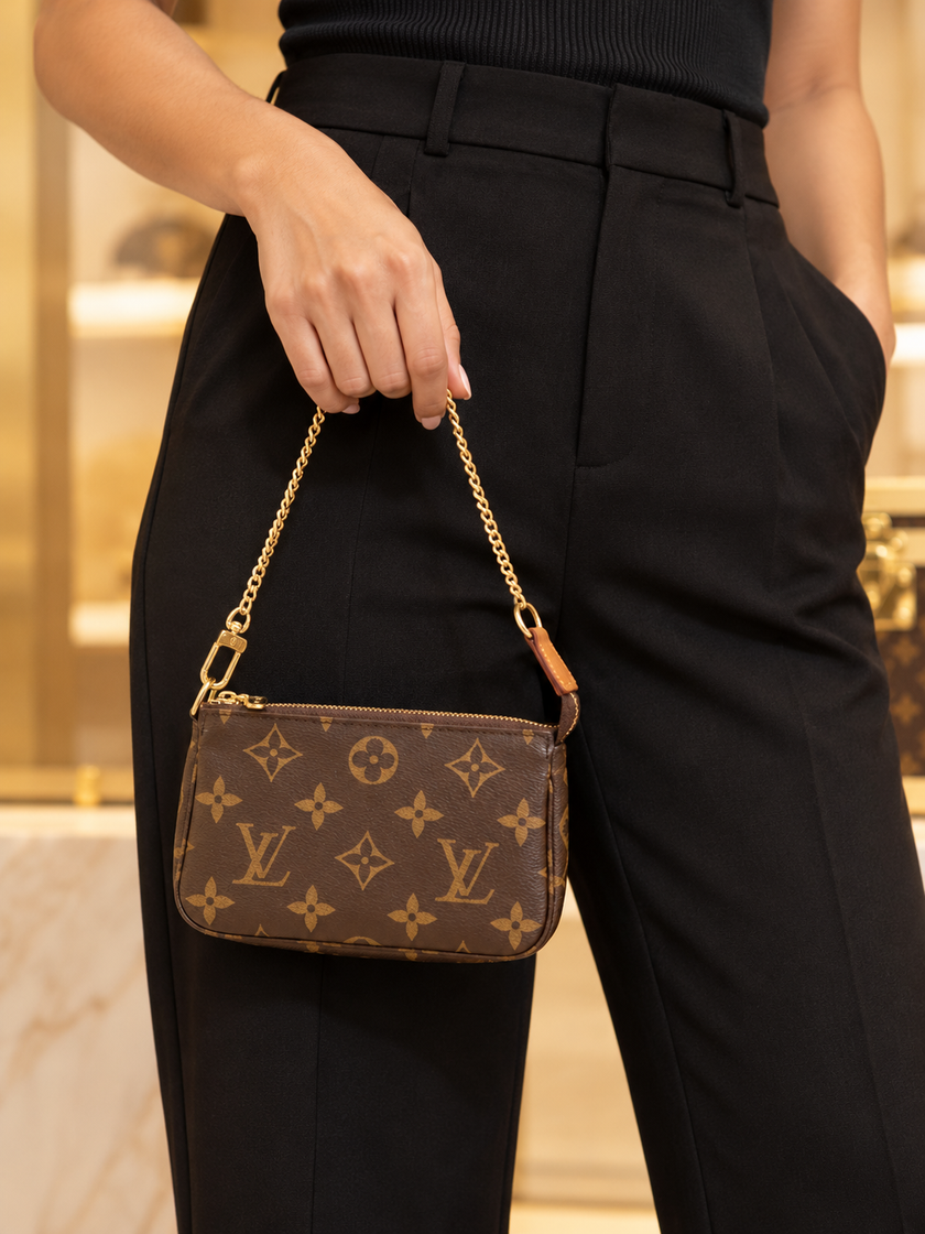 LOUIS VUITTON Monogram Mini Pochette Accessoires Handbag
