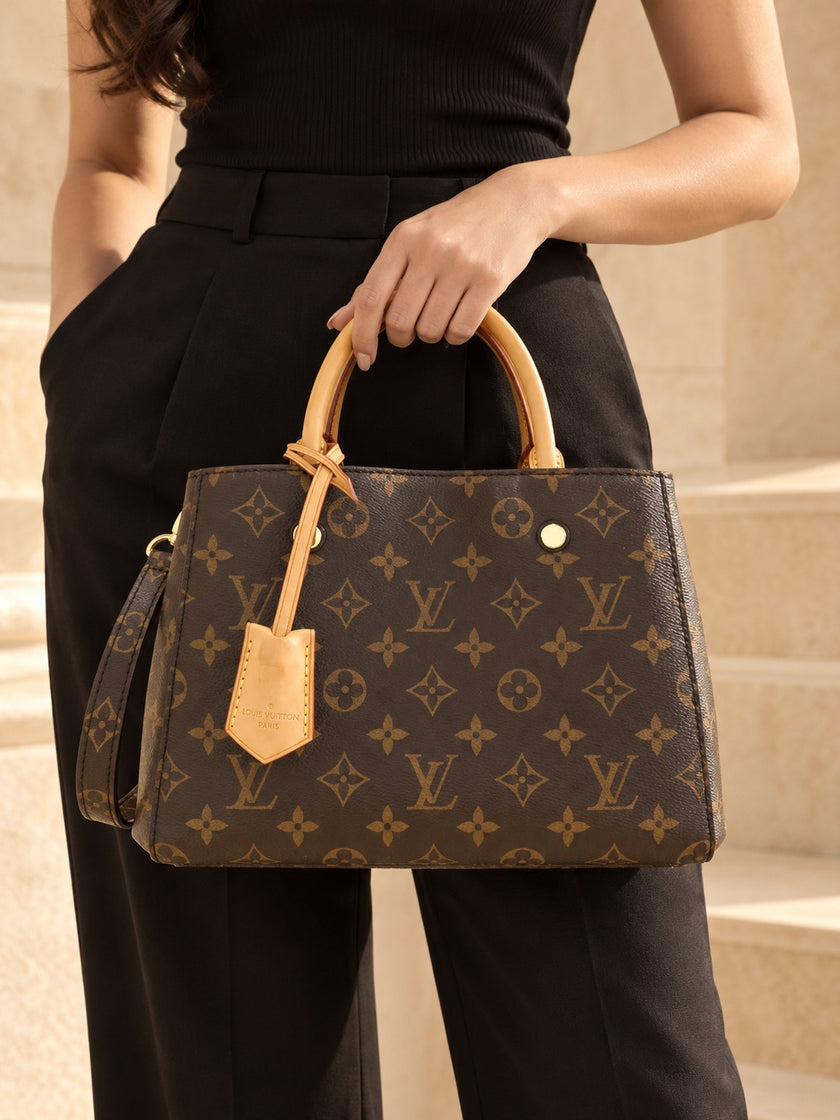 LOUIS VUITTON Montaigne BB Bag Brown