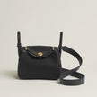 [Brand New] HERMES Lindy II mini bag Toile & Cuir Noir