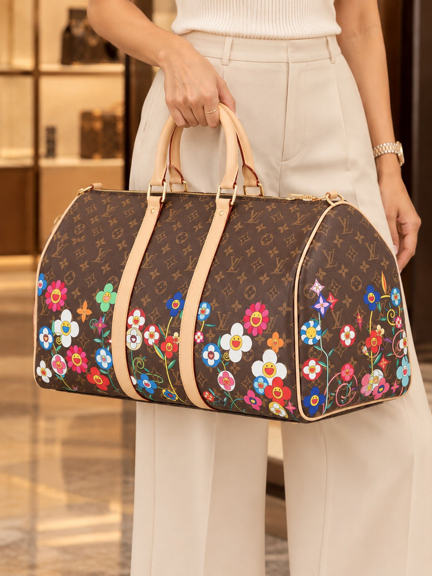 LOUIS VUITTON Boston Bag TM Keepall Bandoulière Travel Bag