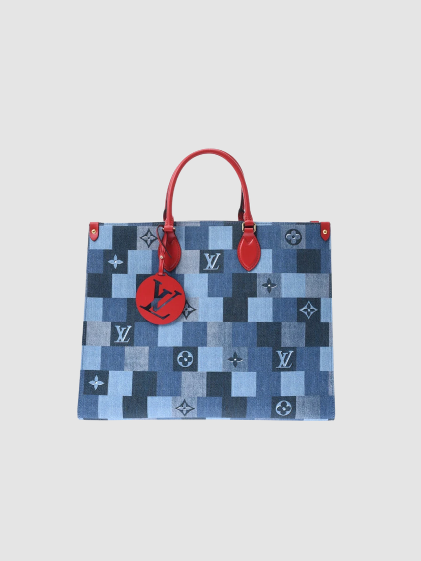 LOUIS VUITTON Denim Monogram OnTheGo GM Bag
