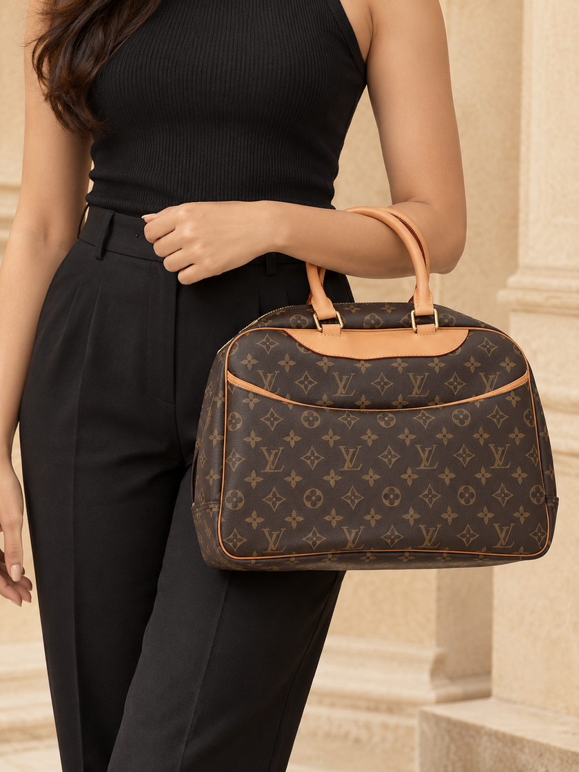 LOUIS VUITTON Monogram Bowling Vanity Deauville Boston