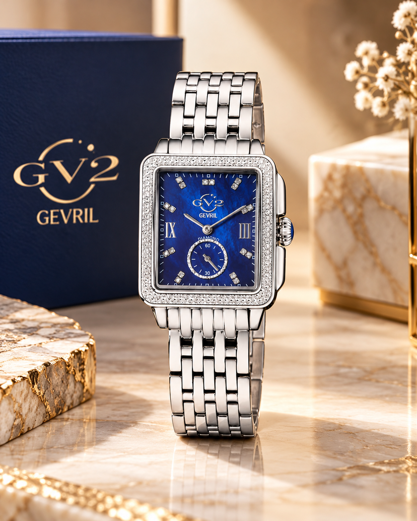 GV2 BY GEVRIL Bari Tortoise Mother of Pearl Dial Ladies Watch