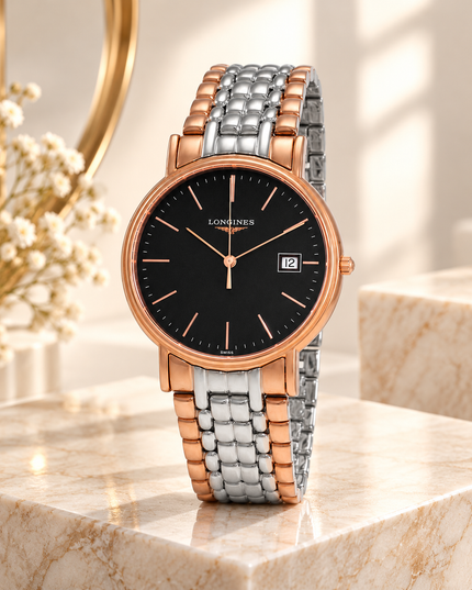 LONGINES Presence Quartz Black Dial Men's Watch