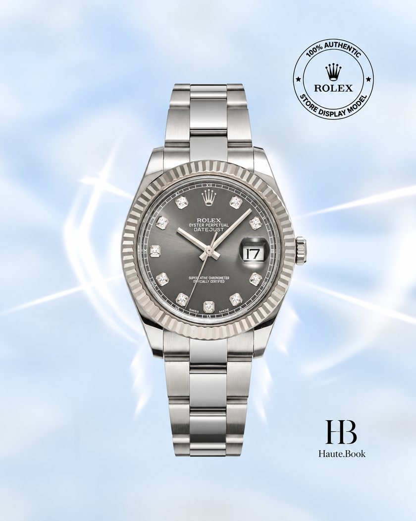 [Store Display] ROLEX Datejust Gray Diamond Oyster White Gold Oystersteel 41 mm