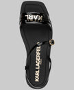 KARL LAGERFELD Miram Patent Logo Ankle Strap Sandal