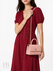 CHANEL Matelasse Coco Handle 24 Top Handle Flap Bag Pink