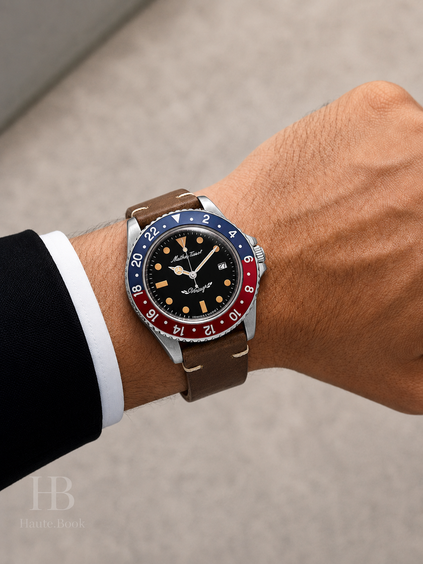 MATHEY-TISSOT Mathey Vintage Black Dial Pepsi Bezel Black Dial Men's Watch