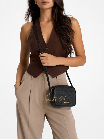 MICHAEL KORS Jet Set Travel Small Signature Logo Camera Crossbody Bag - Black