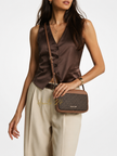 [At India] MICHAEL KORS Jet Set Travel Small Signature Logo Camera Crossbody Bag - Brown