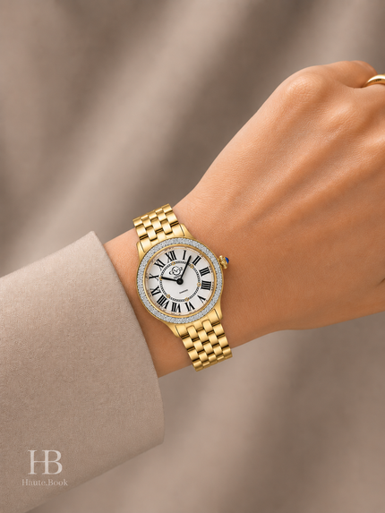 GV2 BY GEVRIL Milan Quartz Diamond White Dial Ladies Watch