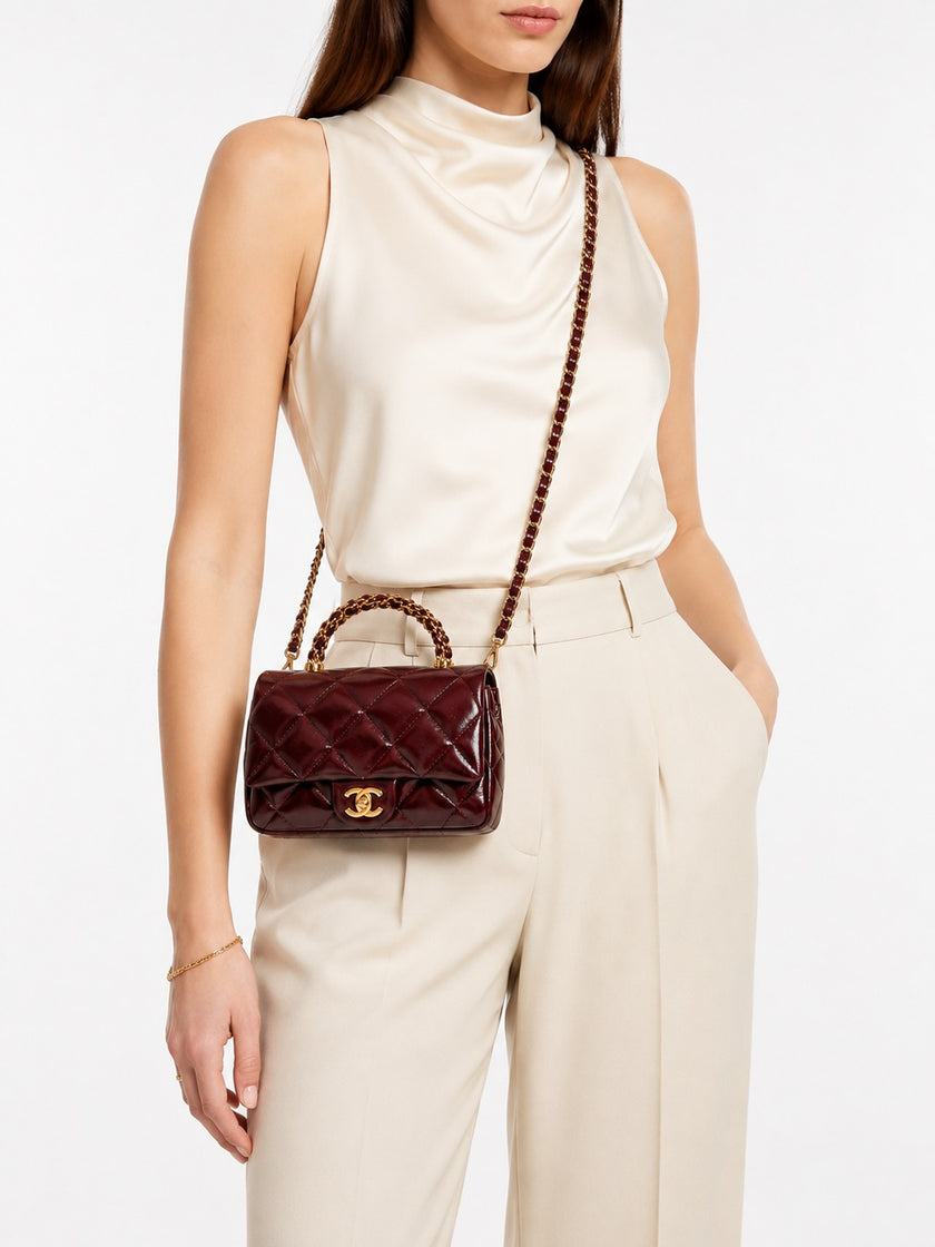 CHANEL Mini Chain Link Top Handle Bag