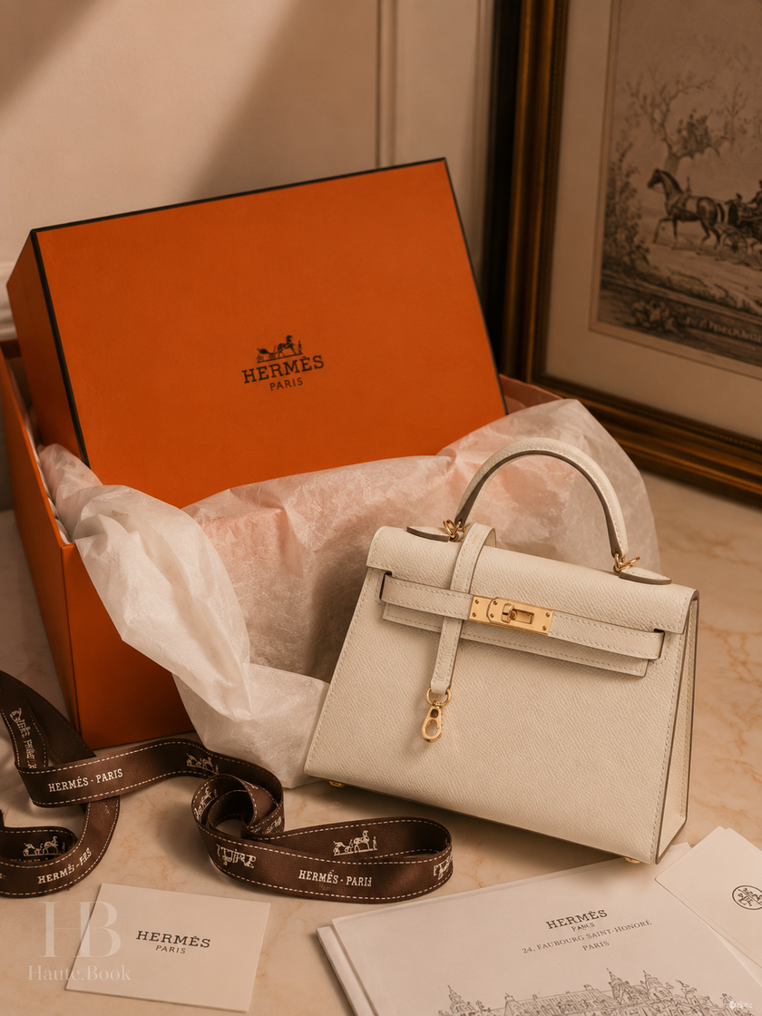 [Brand New] HERMES Mini Kelly Craie Epsom Leather