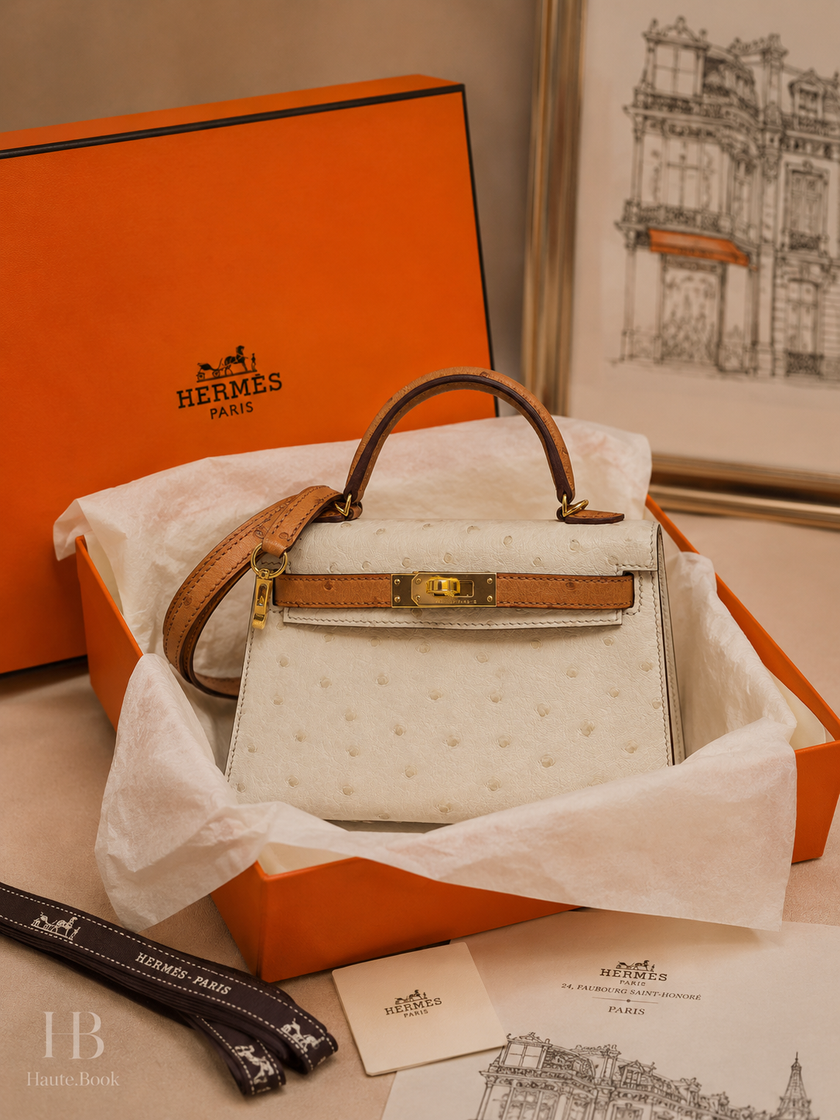 HERMES Mini Kelly 20 Vanilla