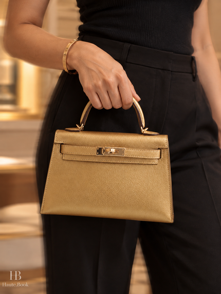 [Brand New] HERMÈS Mini Kelly Olympic Gold Permabrass Hardware