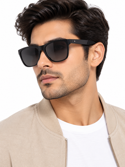 MONTBLANC Polarized Smoke Square Men's Sunglasses
