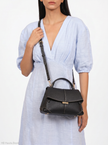 POLENE Mokki Mini Edition Textured Black with Ecru Stitching