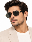 MONTBLANC Smoke Rectangular Men's Sunglasses