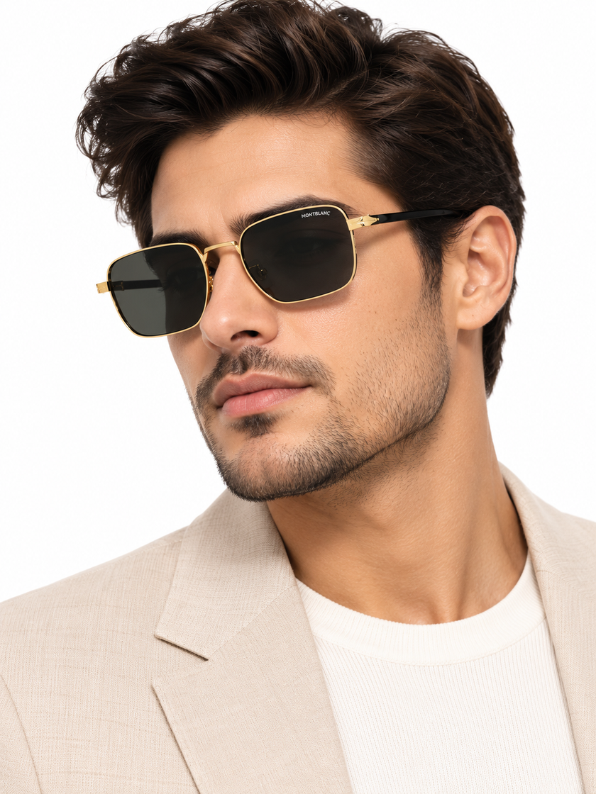 MONTBLANC Smoke Rectangular Men's Sunglasses